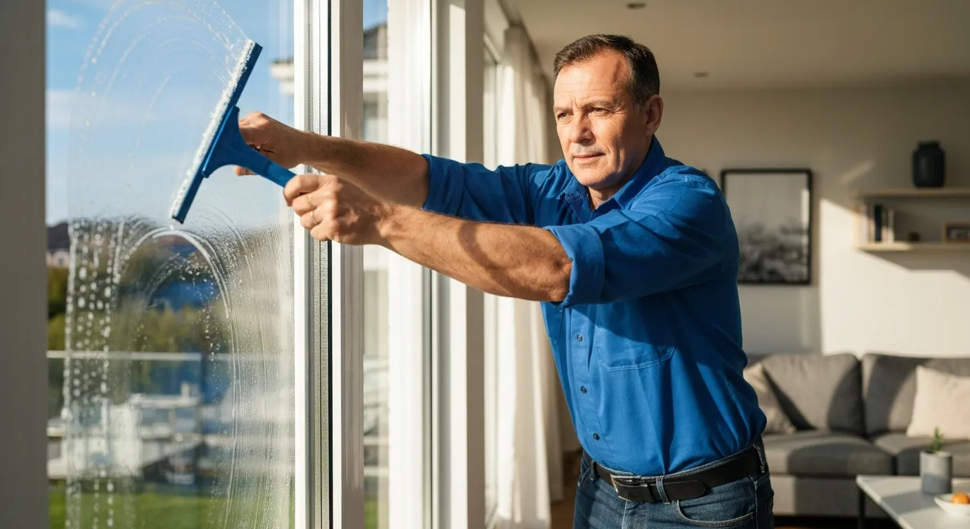 Post-construction window cleaning at a new-build home in Spokane, WA